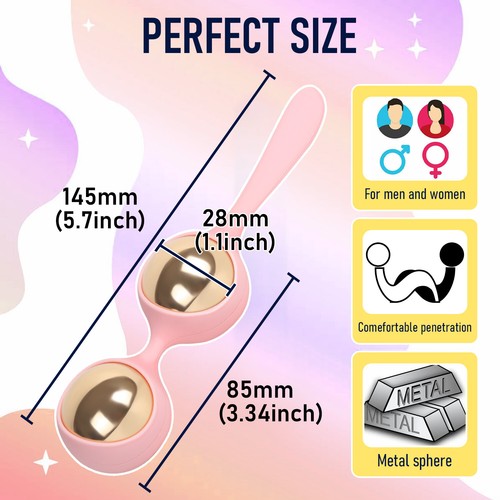 Smart Duo Kegel Balls 2 oz Weight Double Ball Kegel Exercise Sex Toy for Women - Picture 3 of 8