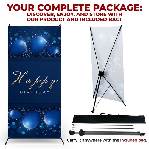 Verstellbarer Geburtstagsschild X Banner Ständer | UV-wasserbeständiger Ständer mit Abdeckung - Bild 170 von 173