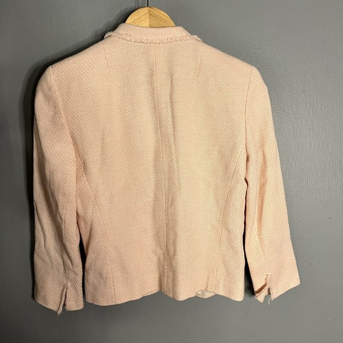 akris pink linen wool snap front blazer size 6 - Picture 9 of 9