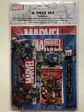 Stationery 11pc Set Marvel Heroes Portfolios Theme Book Pencil Ruler Eraser New