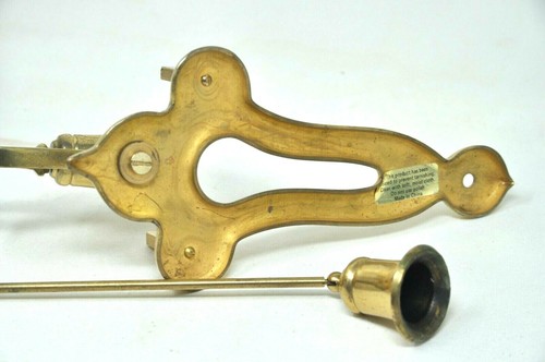 Aplique de velas de latón liso 11" de alto pesado vintage con tapón - Imagen 2 de 4