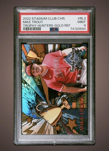 2022 Stadium Club Chrome Mike Trout Trophy Hunters Gold 02/50 PSA 9 Ebay 1/1