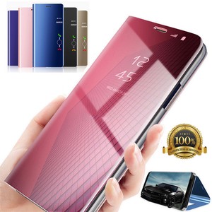 For-Huawei-P20-Pro-P-Smart-Clear-View-Touch-Mirror-Flip-Leather-Stand-Case-Cover