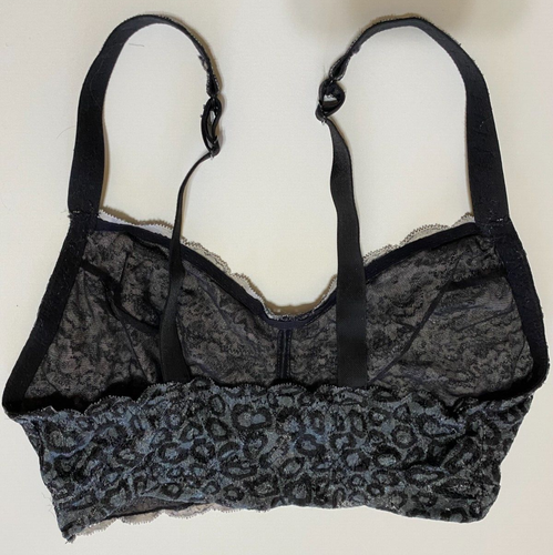 COSABELLA Gray LEOPARD PRINT Bralette BRA Size MEDIUM Semi Sheer Never Say - Picture 4 of 5