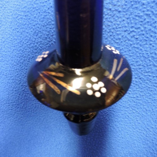 Large Antique Bohemian Cobalt Glass Gold Leaf Decanter Persian Eastern Market NR - Picture 21 of 24