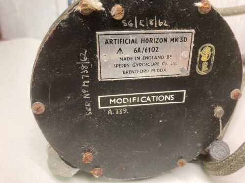 Vintage Aircraft Sperry Artificial Horizon Mk3D ref no. 6A/6102 (D) - Picture 3 of 5