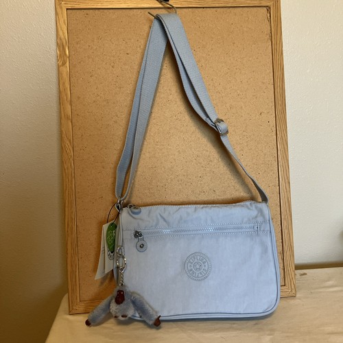 NWT Kipling CALLIE CROSSBODY Bayside Blue + SKY Bag Charm Key Chain $94