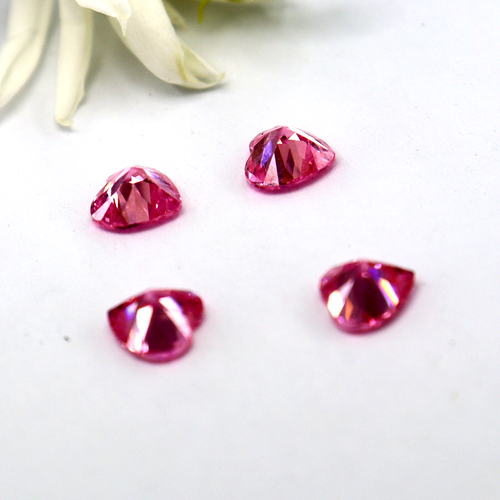 4 Stck. Rosa Zirkon 5,30 Ct Lose Edelstein Natürlich Zertifiziert Kambodscha Herzschliff - Bild 14 von 16