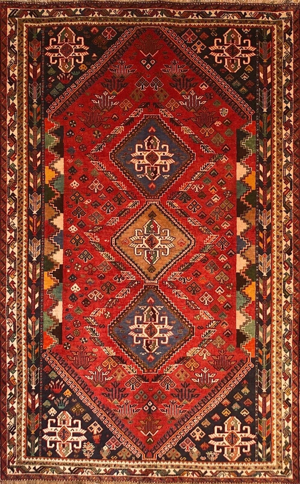 Hand-knotted Rug (Carpet) 5'4X8'5, Shiraz mint condition