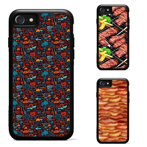design BBQ Barbecue Pattern Non slip Cover For Apple iPhone SE 11 12 13 14 15 16 - Afbeelding 1 van 25