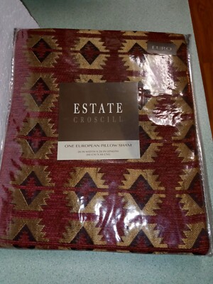 Croscill Estate Euro Pillow Sham - Oakwood  26'' x 26'' *NEW IN PACKAGE*