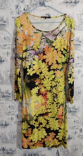 Luisa Cerano Kleid Gr. M UK 14 US 10 bunt hell Blumen Langarm Etuikleid  - Bild 10 von 11