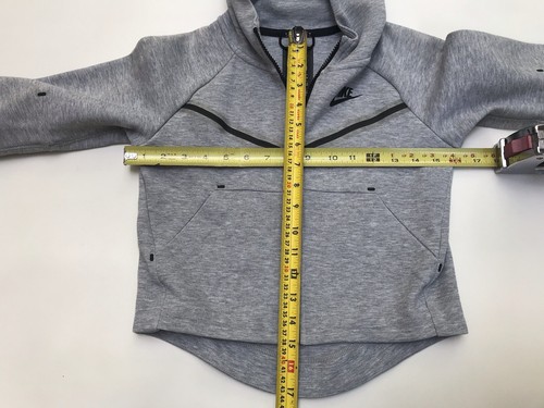 Nike TECH Fleece Hoodie Full Zip Girls CZ2570 091 Sz XS Gray - Picture 3 of 12