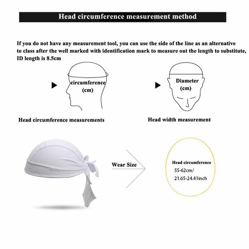 Sweat Wicking Beanie Hat Dew Rags Helmet Liner Skull Cap Bandana for Men Women - Picture 7 of 24