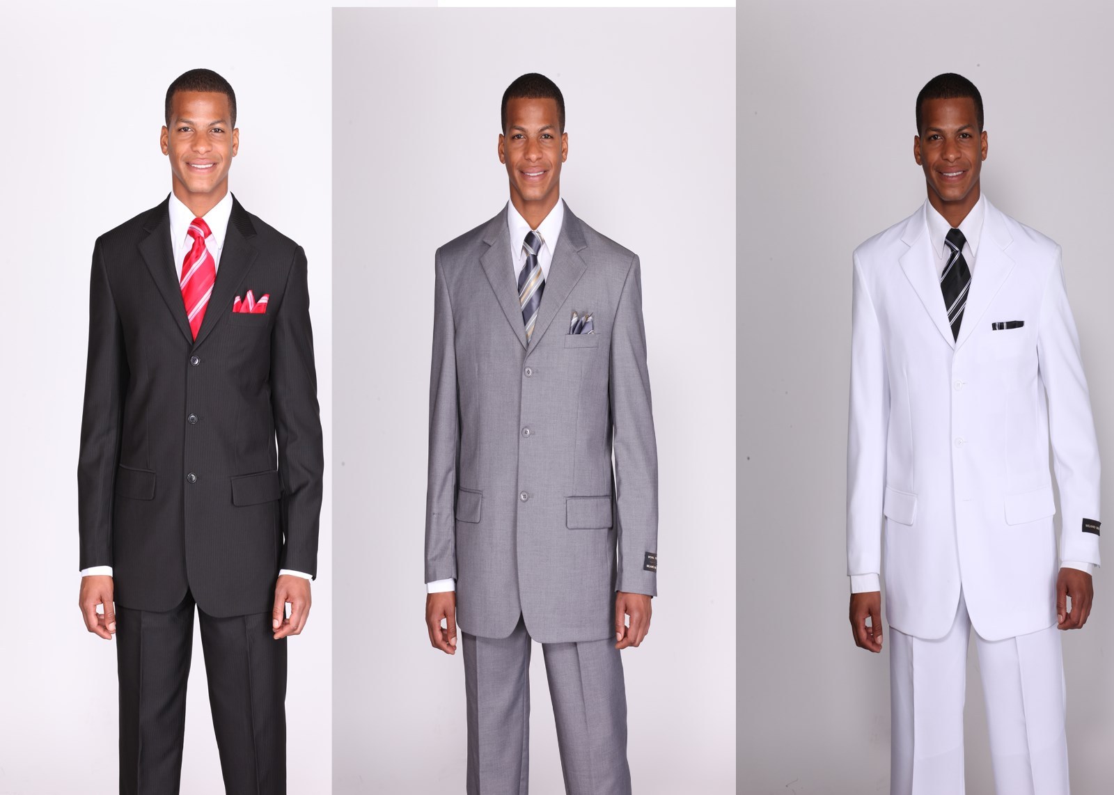 Men/'s Basic 3 button Jacket and Pants Solid 2 Piece Set By Fortino Landi 802P