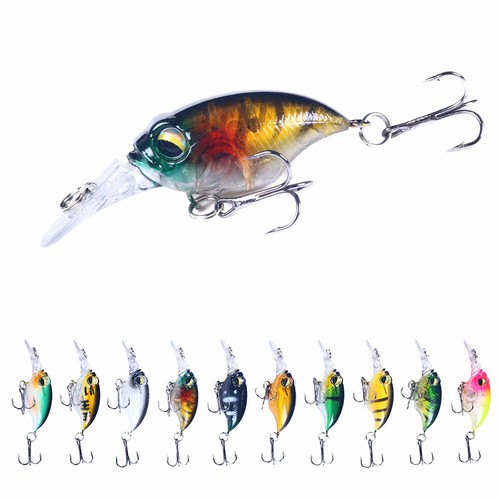 HENGJIA 10pcs Leurre Minnow 6cm/6.2g Poisson Nageur Crankbait Basse Truite - Photo 2/8