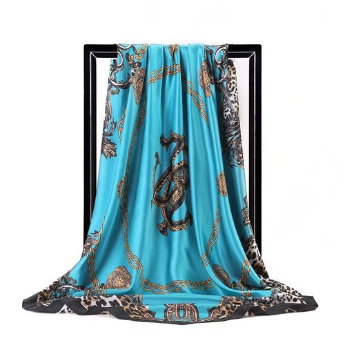 Square Satin Silk Scarf for Women - Elegant Floral Print Hair & Neck Scarf - Picture 9 of 12