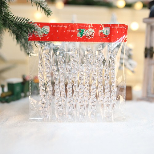 Christmas Tree Clear Icicle Ornaments Decoration Xmas Home Decor Set Of 24 - Picture 8 of 8