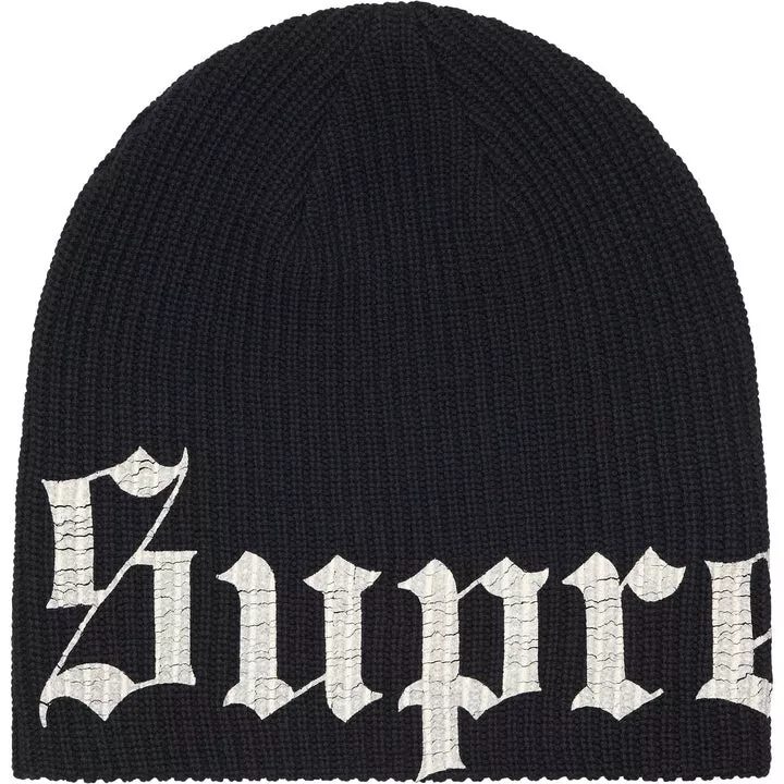 Supreme SS25 ancien bonnet coton imprimé anglais logo marron taille unique neuf