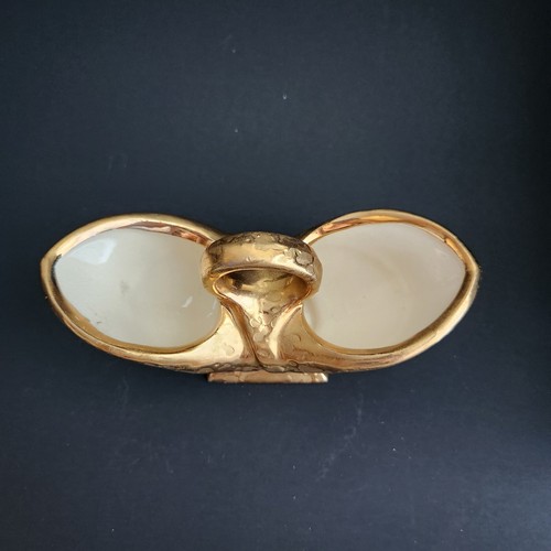 Vintage Weeping Gold Pen Holder or Planter - 22K Gold Finish on Ceramic - Picture 3 of 9