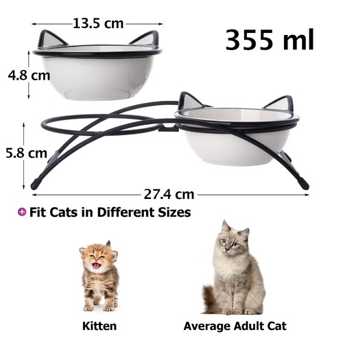 Y YHY Cat Food Bowls Set Raised Cat Bowls for Food and Water Dishwasher Safe - Picture 2 of 7