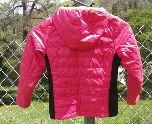 FADED GLORY 6-6x LIGHTWEIGHT Hooded JACKET Hot Pink, Black and Neon Green GIRLS - Picture 10 of 10