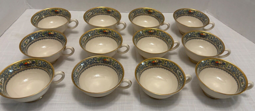 6 o 12 tazas de café Lenox con patas de otoño 1ª calidad excelente estado sin platillos