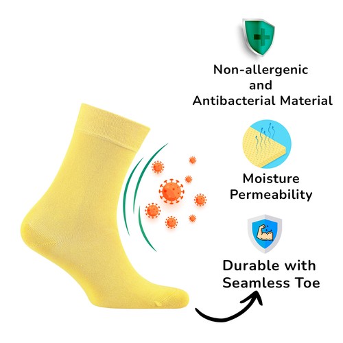 Cosyfeel® Women Crew Dress Socks 3-Pack Bamboo Material Durable Seamless Toe - Picture 74 of 133