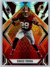 Chase Young 2020 Panini Phoenix Fire Burst Rookie Card RC #112 Washington