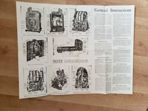 MILLS SILENTS SERVICE MANUAL MILLS MANUAL ANTIQUE SLOT FOLD OUT MANUAL 2 pages - Picture 3 of 4