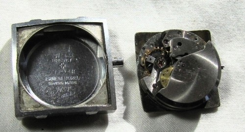 ERNEST BOREL RARE RECT SS SCREWED BACK WP 17J F700 BIDYNATOR STUNNING DIAL - Picture 8 of 11