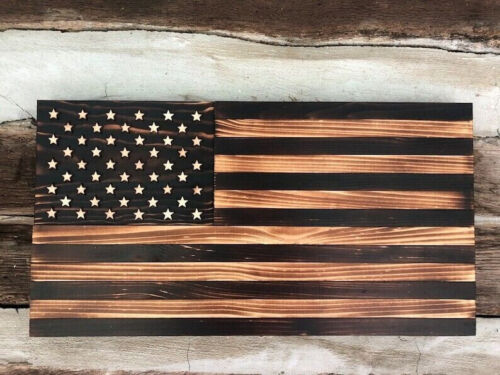 Solid Wooden American Flag, Charred Flag, Vintage Looking, Rustic, United States - Picture 6 of 9