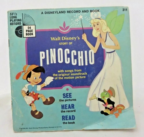 Disneyland "Walt Disney's Story of Pinocchio"  Book And Record  #311 - Picture 1 of 4