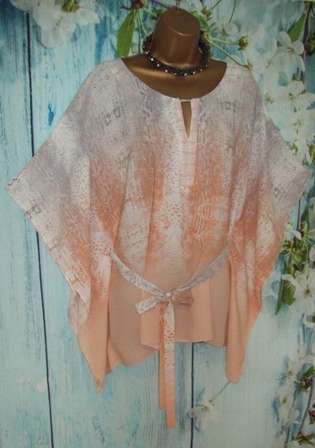 LADIES WALLIS TOP SIZE L 16/18, Stunning Pearl Peach Snake Print Occasion kimono - Picture 3 of 9