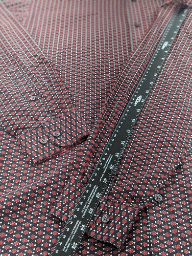 Wrangler 20X Competition Western Hemd Rot Geometrisch Button Down Rodeo XL. - Bild 6 von 8