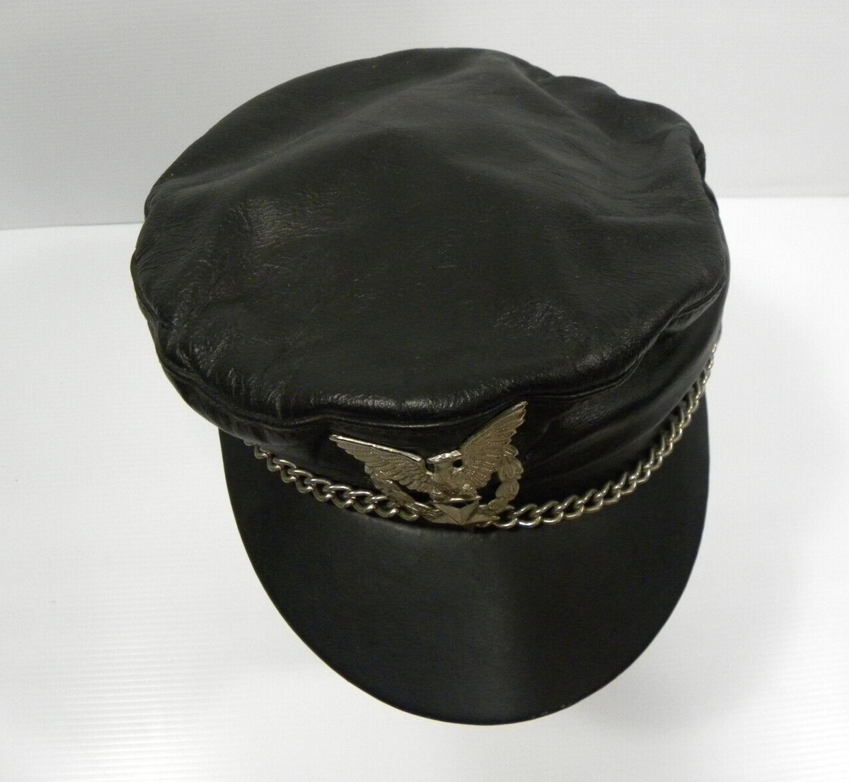 Vintage Harley Davidson Biker Leather Kepi Hat Size Small | eBay