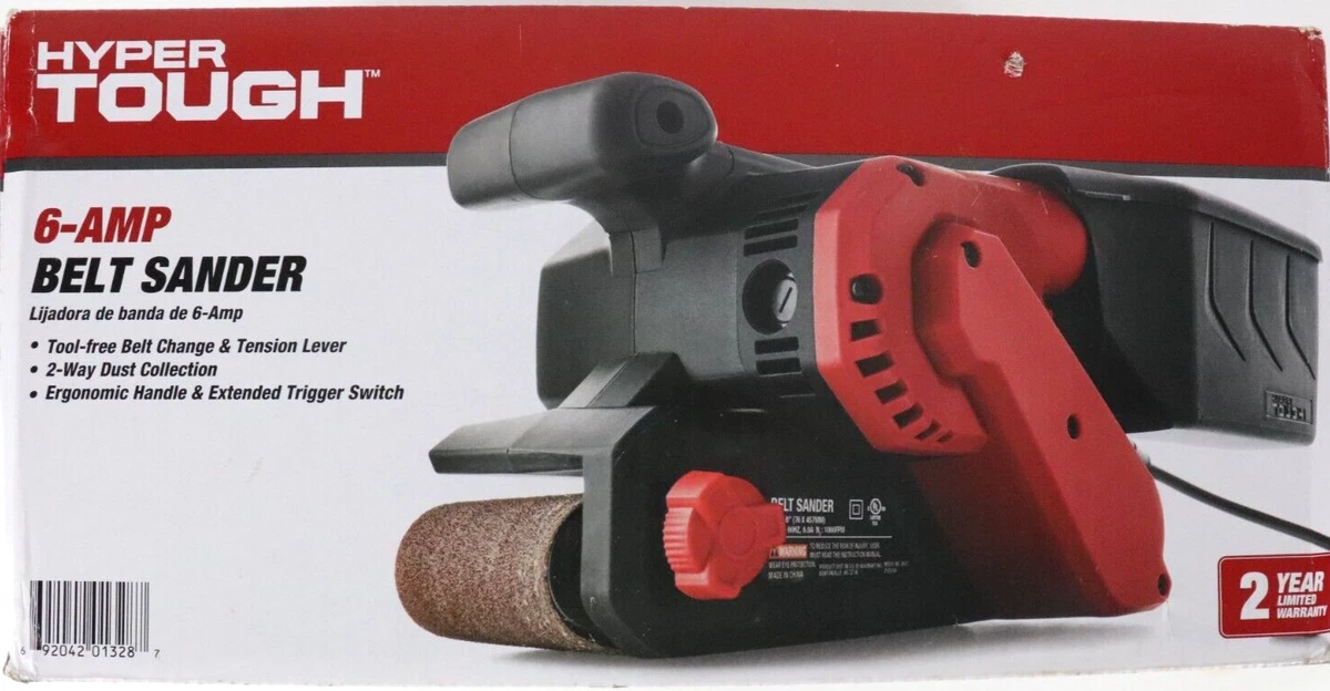 Hyper Tough 6 Amp 3 x 18 Inch Corded Belt Sander 1 000 FPM Dust Canister