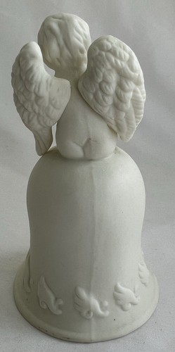 Cherub Angel White Porcelain Bisque Bell Figurine 5" - Picture 6 of 9