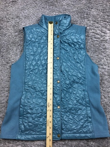 Talbots Sleeveless Jacket Womens Size Small Blue Vest Full Zip Button - Picture 8 of 12