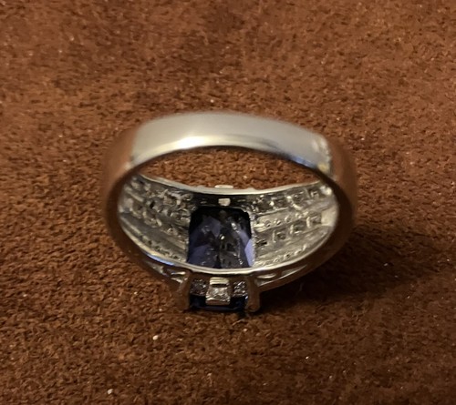 HUGE Purple And Clear CZ Sterling Ring Lot B - MINT - Size 10 - Picture 4 of 6