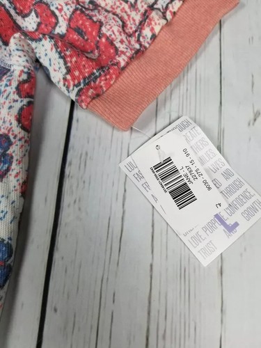 LuLaRoe Jane Short Sleeve Sweatshirt, Size Large (NWT Logo Patriotic Pink Red) - Picture 2 of 4