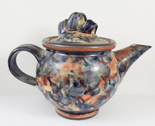 Beautiful Vintage Jan Bunyan Spongeware Studio Pottery Teapot - Picture 3 of 5