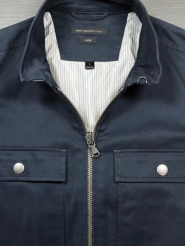 John Varvatos Jacke Herren Größe Large Luxe USA Full Zip Navy Blau RN 102515