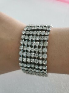 Rhinestone-Tennis-Bracelet-7-Rows-Silver-Tone-Women-039-s-Fashion-Jewelry