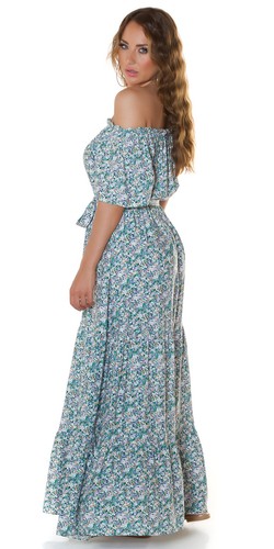 Koucla Kleid Damen Party Sommer Carmen Maxikleid Blumen Print Milax-Fashion - Bild 27 von 29