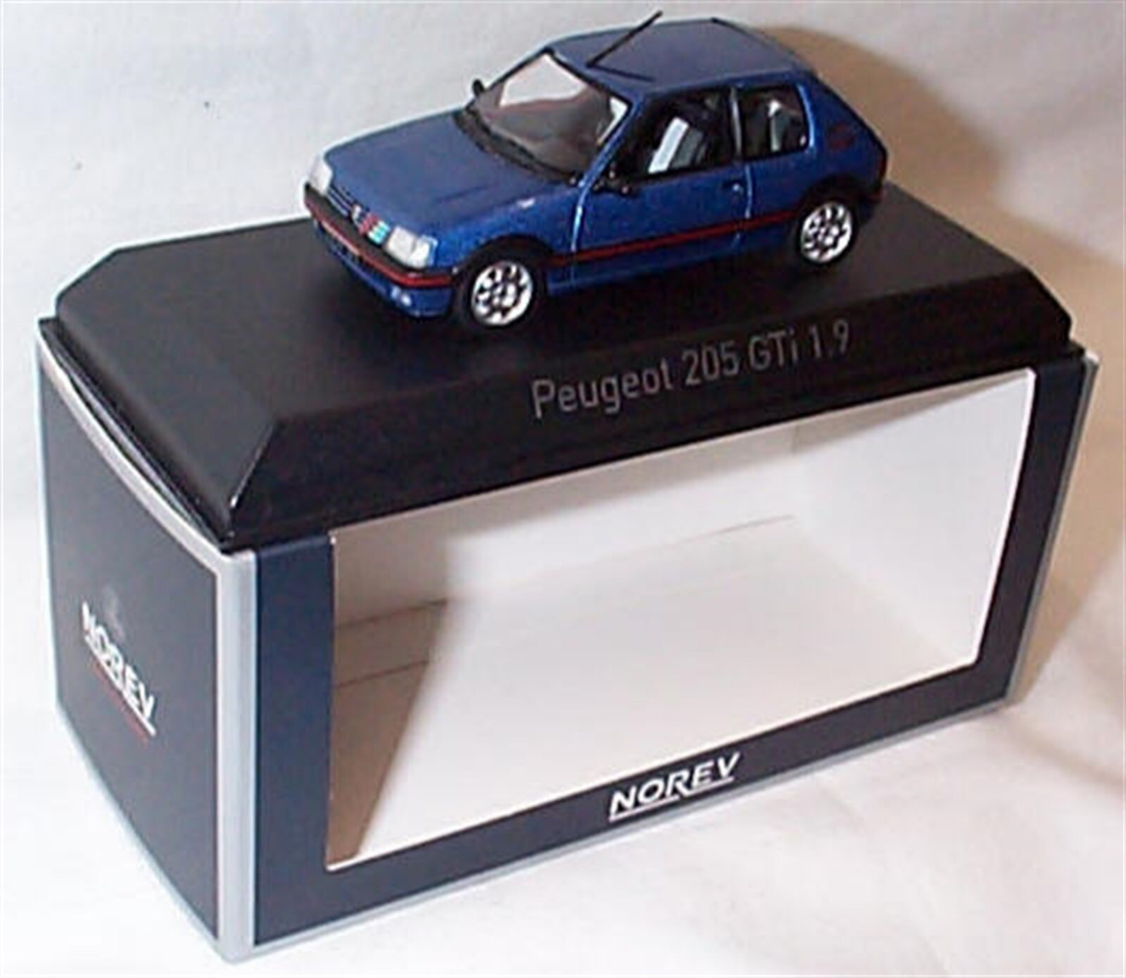 1992 NOREV 471737 PEUGEOT 205 1.9 GTI Miami Blue 1/43 Scale Model New in Box