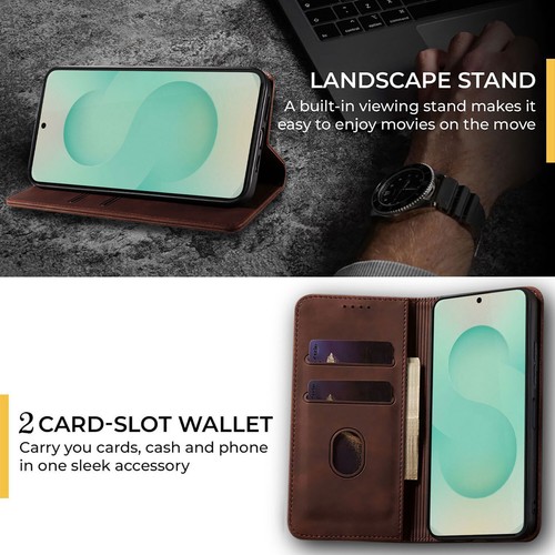 For Samsung Galaxy S25 Plus/Ultra Case Flip Wallet Leather Cover Tempered Glass - Bild 26 von 27