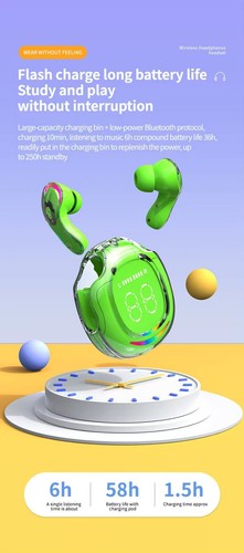 Wireless Earbuds - Green - Picture 3 of 7