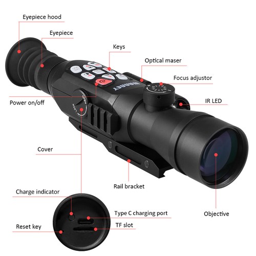 WANNEY GPS Monocular Shimmer Full Color Night Vision Telescope Computer Scope - Picture 2 of 12