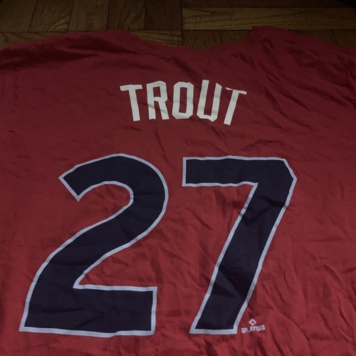 Nike Los Angeles Angels City Connect Trout #27 Shirt Red Tee Men’s Size 2XL XXL - Picture 1 of 6